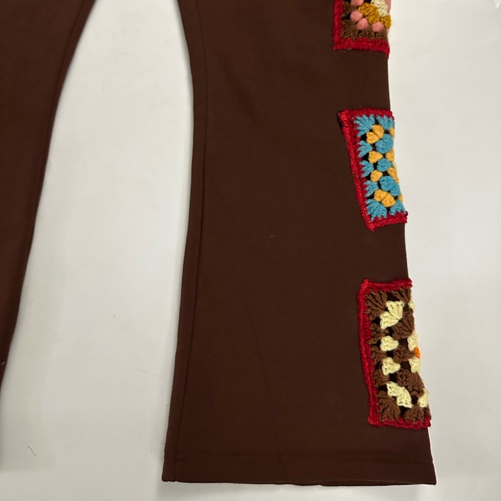 Brown Patchwork Sweatpants - image 3